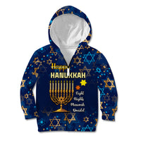 Personalised Hanukkah Festival Kid Hoodie Eight Nights Menorah Dreidel - Wonder Print Shop