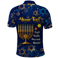 Personalised Hanukkah Festival Polo Shirt Eight Nights Menorah Dreidel - Wonder Print Shop