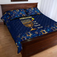 Hanukkah Festival Quilt Bed Set Eight Nights Menorah Dreidel - Wonder Print Shop