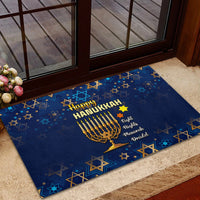 Hanukkah Festival Rubber Doormat Eight Nights Menorah Dreidel - Wonder Print Shop