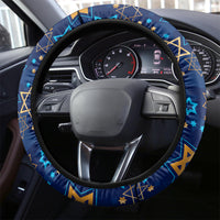 Hanukkah Festival Steering Wheel Cover Eight Nights Menorah Dreidel - Wonder Print Shop