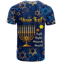 Personalised Hanukkah Festival T Shirt Eight Nights Menorah Dreidel - Wonder Print Shop