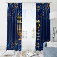 Hanukkah Festival Window Curtain Eight Nights Menorah Dreidel - Wonder Print Shop