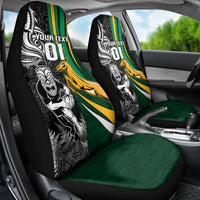 Custom New Zealand and South Africa Rugby Car Seat Cover Silver Fern Protea Pattern World Cup 2023 - Wonder Print Shop