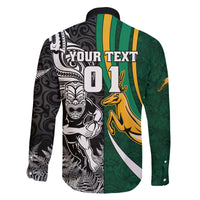 Custom New Zealand and South Africa Rugby Family Matching Mermaid Dress and Hawaiian Shirt Silver Fern Protea Pattern World Cup 2023 - Wonder Print Shop