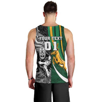 Custom New Zealand and South Africa Rugby Men Tank Top Silver Fern Protea Pattern World Cup 2023 - Wonder Print Shop