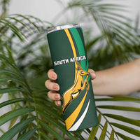 New Zealand and South Africa Rugby Skinny Tumbler Silver Fern Protea Pattern - Wonder Print Shop