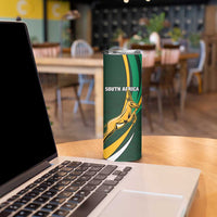 New Zealand and South Africa Rugby Skinny Tumbler Silver Fern Protea Pattern - Wonder Print Shop