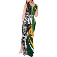 Custom New Zealand and South Africa Rugby Tank Maxi Dress Silver Fern Protea Pattern World Cup 2023 - Wonder Print Shop