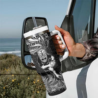 New Zealand and South Africa Rugby Tumbler With Handle Silver Fern Protea Pattern - Wonder Print Shop