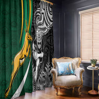 Custom New Zealand and South Africa Rugby Window Curtain Silver Fern Protea Pattern World Cup 2023 - Wonder Print Shop