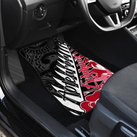 Custom New Zealand and England Rugby Car Mats Silver Fern With Red Rose World Cup 2023 - Wonder Print Shop