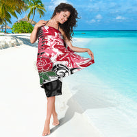 Custom New Zealand and England Rugby Sarong Silver Fern With Red Rose World Cup 2023 - Wonder Print Shop