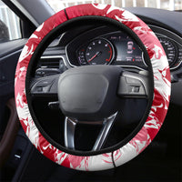 New Zealand and England Rugby Steering Wheel Cover Silver Fern With Red Rose World Cup 2023 - Wonder Print Shop