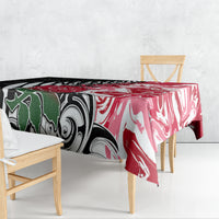 Custom New Zealand and England Rugby Tablecloth Silver Fern With Red Rose World Cup 2023 - Wonder Print Shop