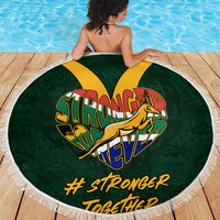 Custom South Africa Rugby Beach Blanket Stronger Together Stronger Forever Bokke World Cup 2023 - Wonder Print Shop