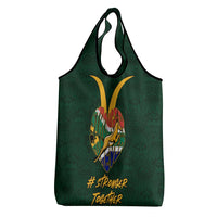 Custom South Africa Rugby Grocery Bag Stronger Together Stronger Forever Bokke World Cup 2023