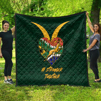 Custom South Africa Rugby Quilt Stronger Together Stronger Forever Bokke World Cup 2023 - Wonder Print Shop