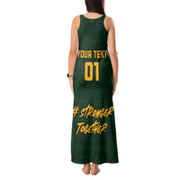 Custom South Africa Rugby Tank Maxi Dress Stronger Together Stronger Forever Bokke World Cup 2023 - Wonder Print Shop