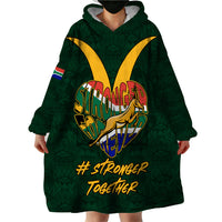 Custom South Africa Rugby Wearable Blanket Hoodie Stronger Together Stronger Forever Bokke World Cup 2023 - Wonder Print Shop