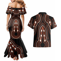 African Dashiki Pattern Vintage Couples Matching Mermaid Dress and Hawaiian Shirt - Wonder Print Shop
