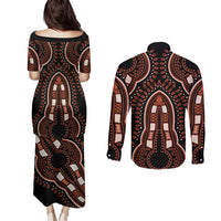 African Dashiki Pattern Vintage Couples Matching Puletasi and Long Sleeve Button Shirt - Wonder Print Shop