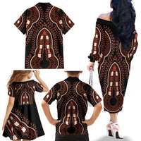 African Dashiki Pattern Vintage Family Matching Off The Shoulder Long Sleeve Dress and Hawaiian Shirt - Wonder Print Shop