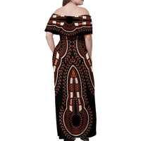 African Dashiki Pattern Vintage Family Matching Off Shoulder Maxi Dress and Hawaiian Shirt - Wonder Print Shop