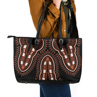 African Dashiki Pattern Vintage Leather Tote Bag - Wonder Print Shop