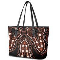 African Dashiki Pattern Vintage Leather Tote Bag - Wonder Print Shop
