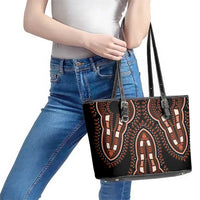 African Dashiki Pattern Vintage Leather Tote Bag - Wonder Print Shop