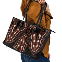 African Dashiki Pattern Vintage Leather Tote Bag - Wonder Print Shop