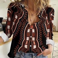 African Dashiki Pattern Vintage Women Casual Shirt - Wonder Print Shop