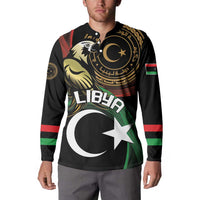 Personalized Libya Button Sweatshirt White Star And Crescent - Wonder Print Shop