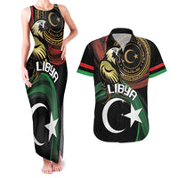 Personalized Libya Couples Matching Tank Maxi Dress and Hawaiian Shirt White Star And Crescent - Wonder Print Shop