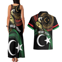 Personalized Libya Couples Matching Tank Maxi Dress and Hawaiian Shirt White Star And Crescent - Wonder Print Shop