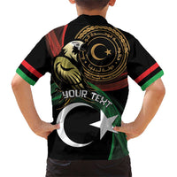 Personalized Libya Family Matching Short Sleeve Bodycon Dress and Hawaiian Shirt White Star And Crescent - Wonder Print Shop