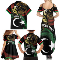 Personalized Libya Family Matching Summer Maxi Dress and Hawaiian Shirt White Star And Crescent - Wonder Print Shop