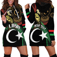 Personalized Libya Hoodie Dress White Star And Crescent - Wonder Print Shop