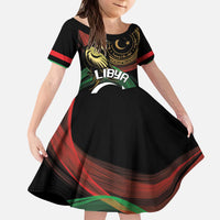 Personalized Libya Kid Short Sleeve Dress White Star And Crescent - Wonder Print Shop