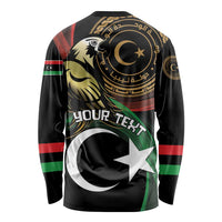 Personalized Libya Long Sleeve Shirt White Star And Crescent - Wonder Print Shop