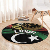 Libya Round Carpet White Star And Crescent