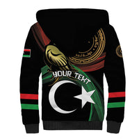 Personalized Libya Sherpa Hoodie White Star And Crescent - Wonder Print Shop
