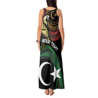 Personalized Libya Tank Maxi Dress White Star And Crescent - Wonder Print Shop