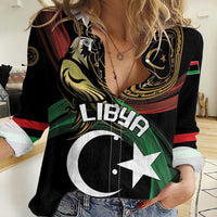 Personalized Libya Women Casual Shirt White Star And Crescent - Wonder Print Shop