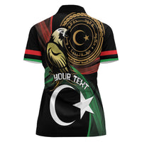 Personalized Libya Women Polo Shirt White Star And Crescent - Wonder Print Shop