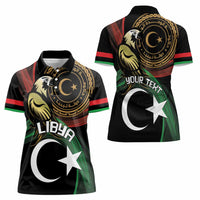 Personalized Libya Women Polo Shirt White Star And Crescent - Wonder Print Shop