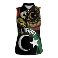 Personalized Libya Women Sleeveless Polo Shirt White Star And Crescent - Wonder Print Shop