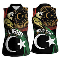 Personalized Libya Women Sleeveless Polo Shirt White Star And Crescent - Wonder Print Shop