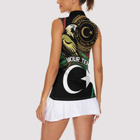 Personalized Libya Women Sleeveless Polo Shirt White Star And Crescent - Wonder Print Shop